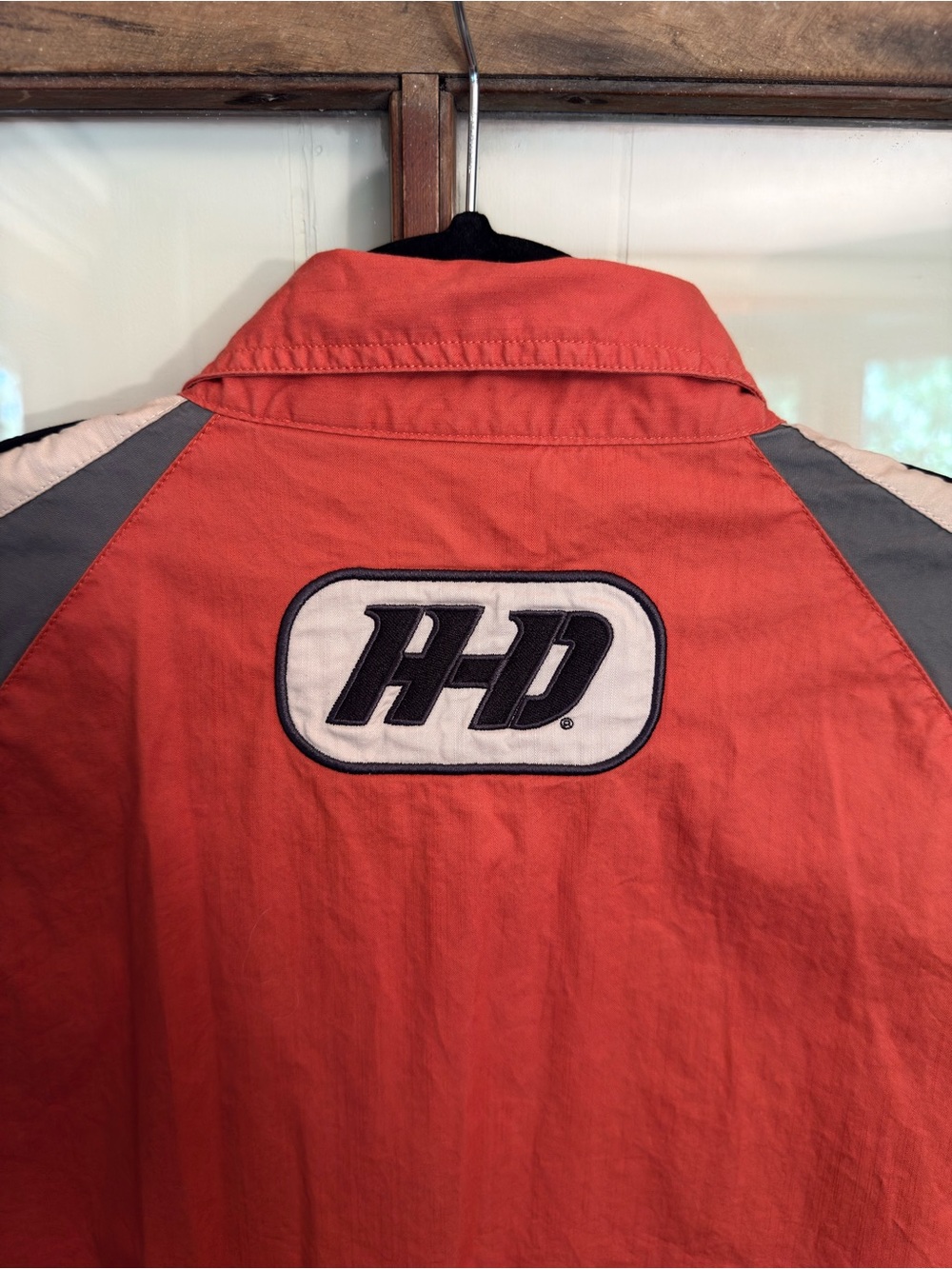 Harley-Davidson Vintage Men’s Orange Biker Sleeveless Logo Vest XL Raw Edge - Picture 7 of 7